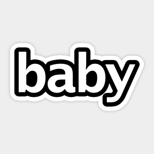 Baby Minimal White Text Typography Sticker